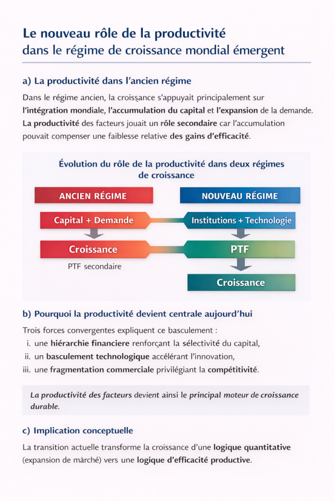 Le nouveau rôle de la productivité