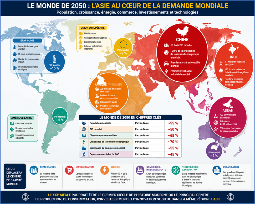 Monde de 2050 : L'Asie au cœur de la demande mondiale