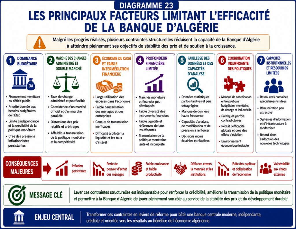 Principaux facteurs limitant l'efficacité de la Banque d'Algérie