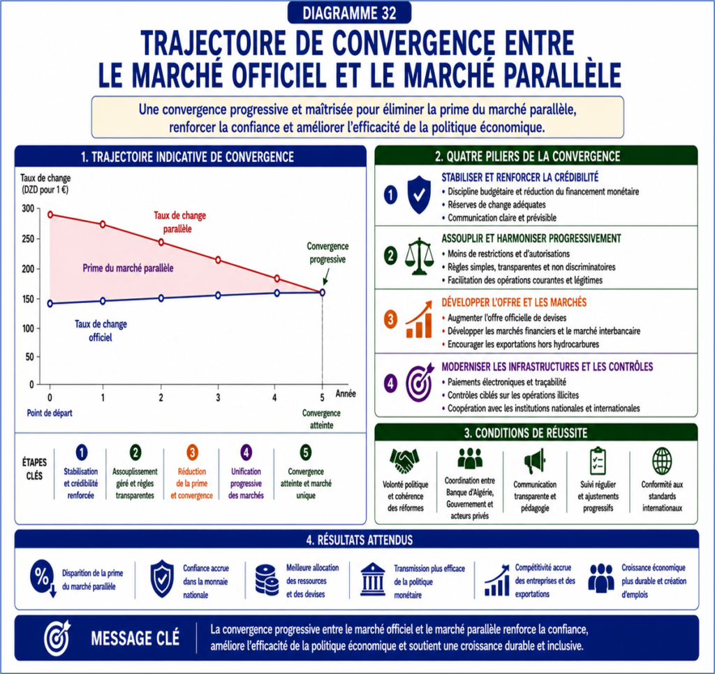 Trajectoire de convergence entre le marché officiel et le marché parallèle